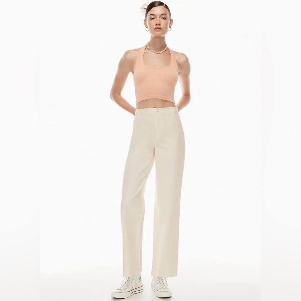 Aritzia Cream High-Waisted Pants